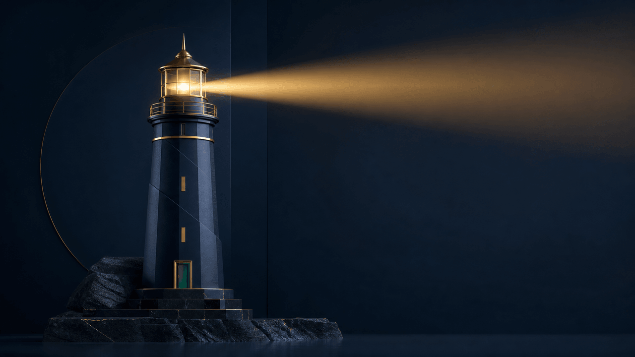El faro de Faro proyectando su haz: orientación experta para tu empresa